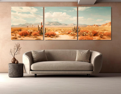Desert Canvas Print – Large Sonoran Desert Art | Framed Canvas Wall Art Ready to Hang