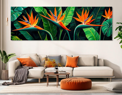 Birds of Paradise Canvas – Strelitzia Wall Art | Framed Canvas Print, Ready to Hang