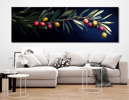 Olive Branch Canvas Print – Abstract Olive Tree Painting | Ready to Hang Framed Art