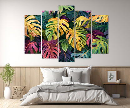 Tropical Leaves Canvas Print - Framed Cotton Canvas Artwork | Ready to Hang Wall Decor