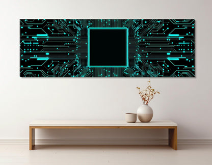 Minimalist Microcircuit Canvas – Abstract Tech Poster | High Quality Cotton Canvas Art