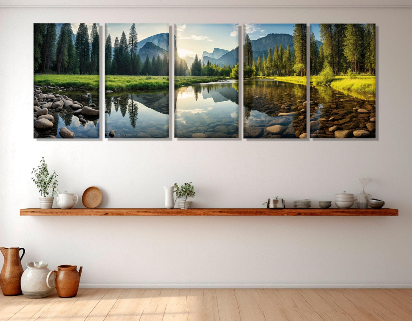 Yosemite Valley Canvas Print – Large Scenic Mountain Art | Framed Canvas Ready to Hang