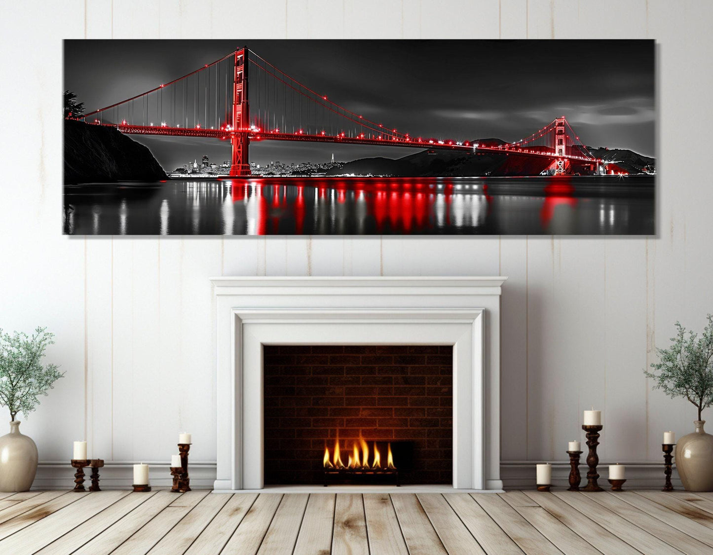 San Francisco Canvas Print - Urban Landscape Art, Golden Gate Bridge Wall Decor, Framed Canvas