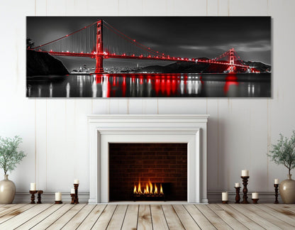San Francisco Canvas Print - Urban Landscape Art, Golden Gate Bridge Wall Decor, Framed Canvas