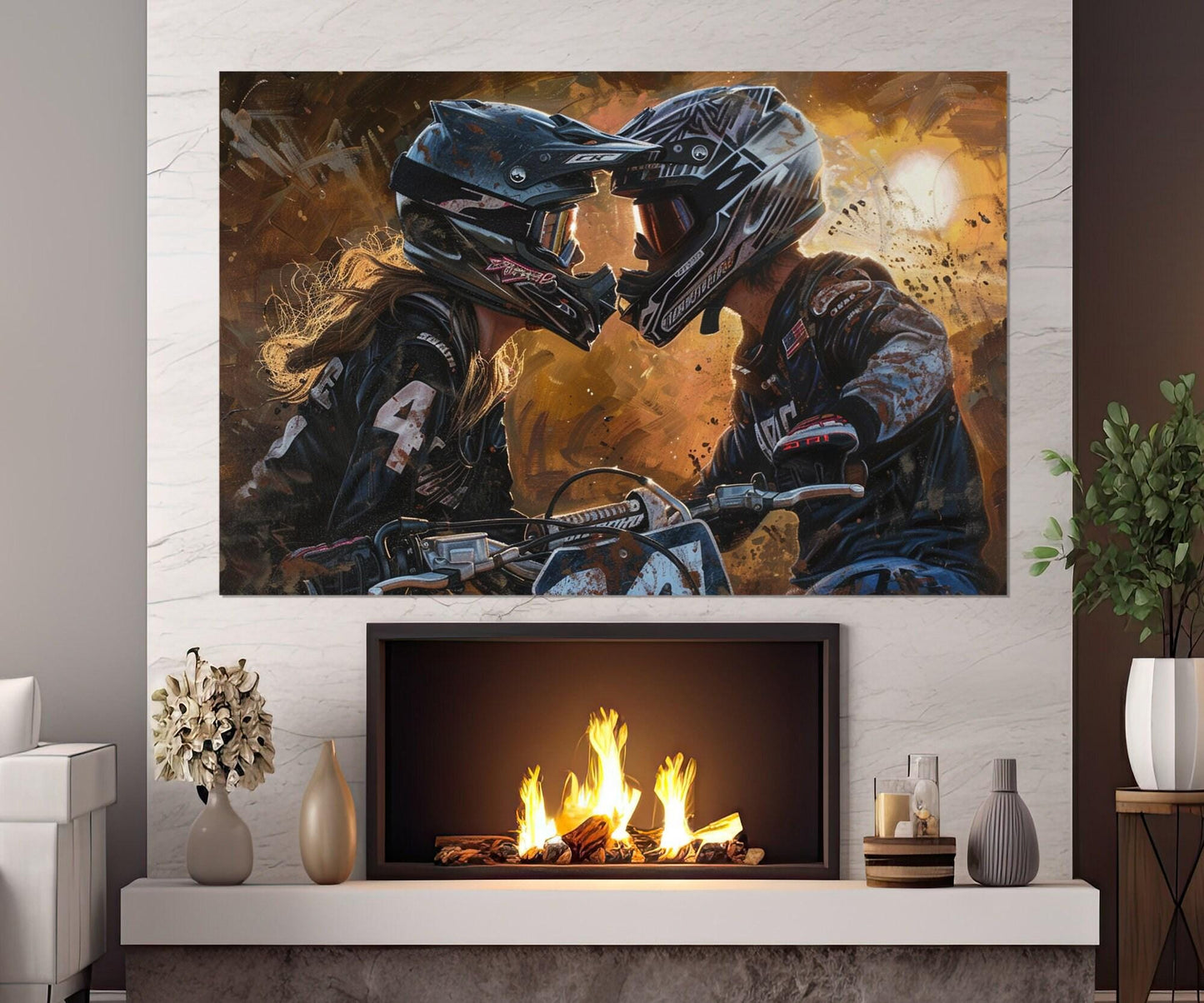Motocross Canvas Art – Framed Dirt Bike Wall Art | Ready to Hang, High Quality Cotton Canvas
