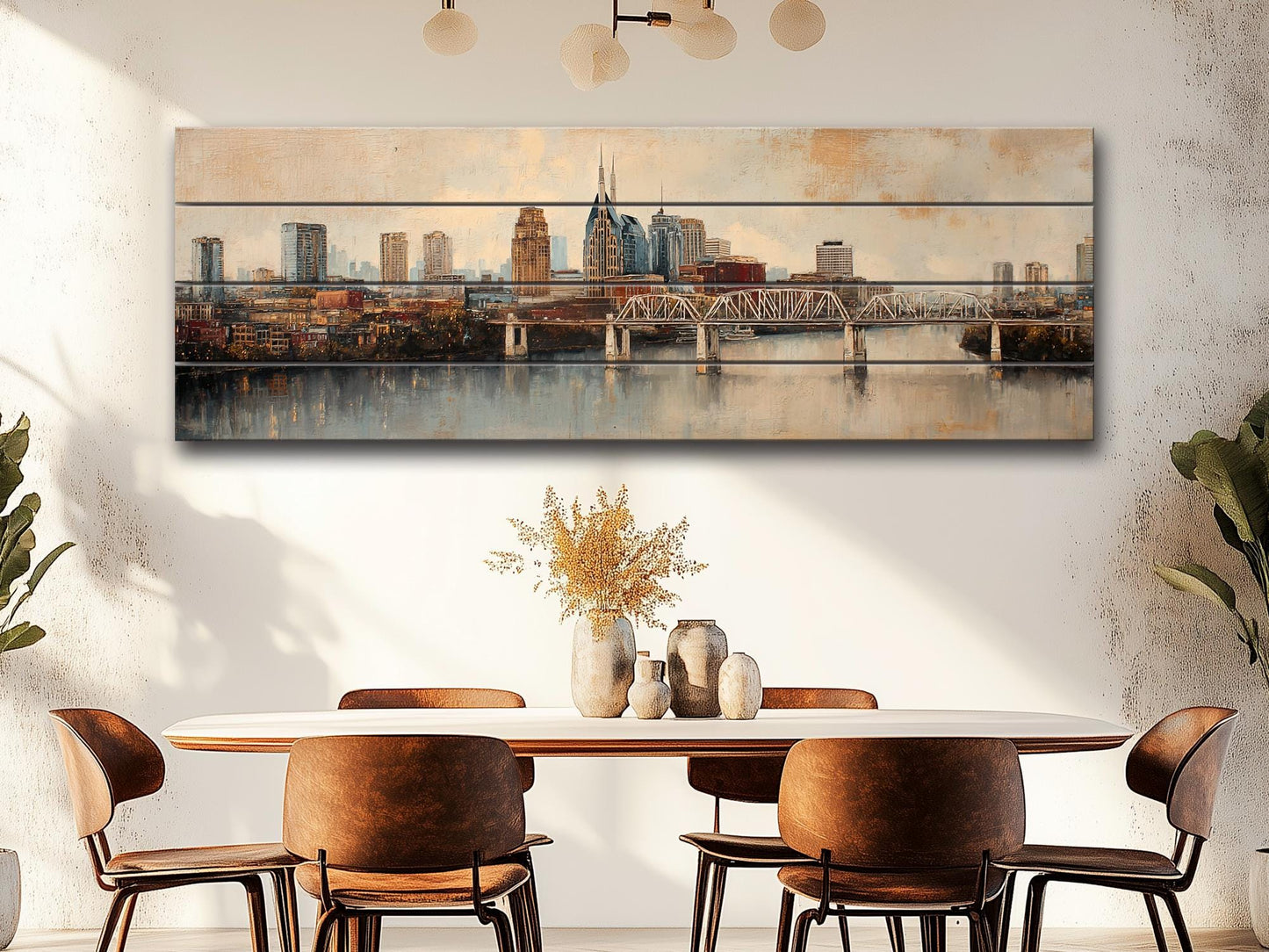 Salt Lake City Wood Print – Panoramic Cityscape on Distressed Rustic Wood Art