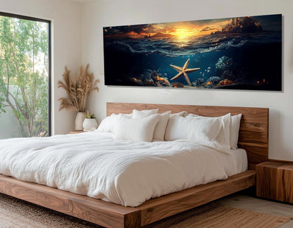 Starfish Canvas Print – Large Ocean Canvas, Underwater Wall Art, Ready to Hang