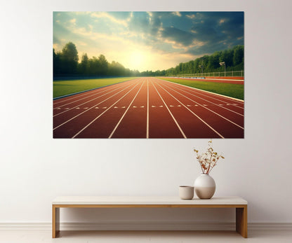 Running Track Canvas Print – Framed Cotton Art | Motivational Gym Wall Decor