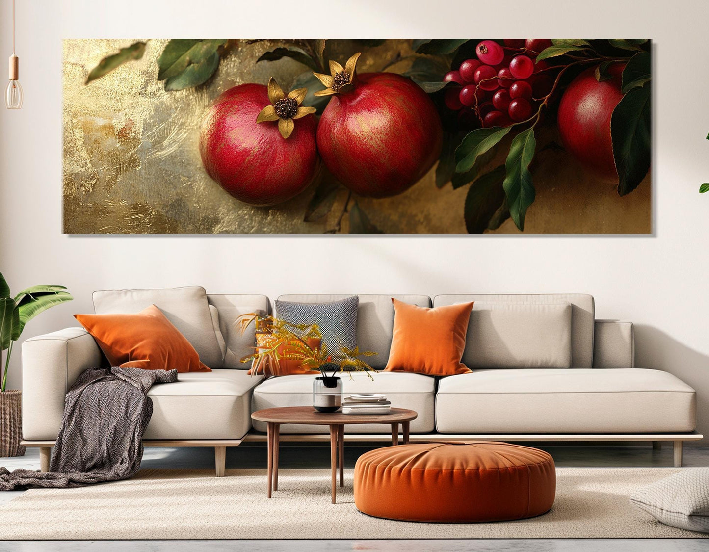 Pomegranate Canvas Art – Large Kitchen Wall Art | Ready to Hang Cotton Print