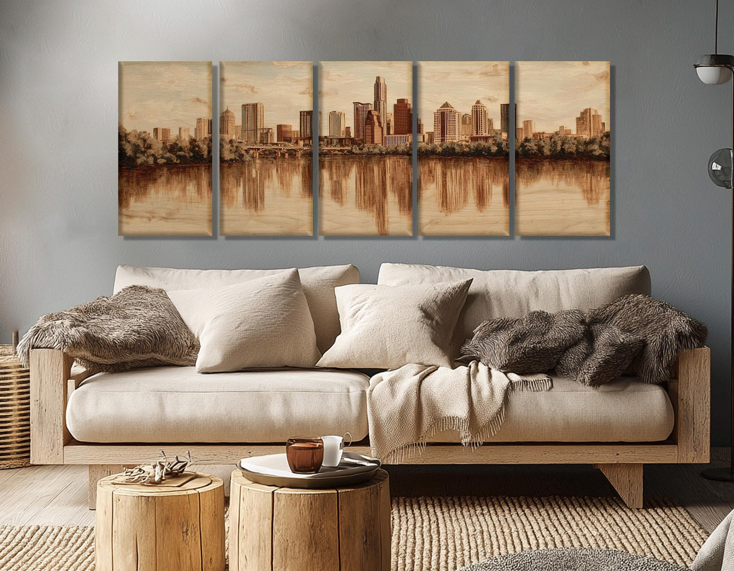 Austin Canvas Print - Retro Vintage Wall Art | Abstract City Art, Ready to Hang