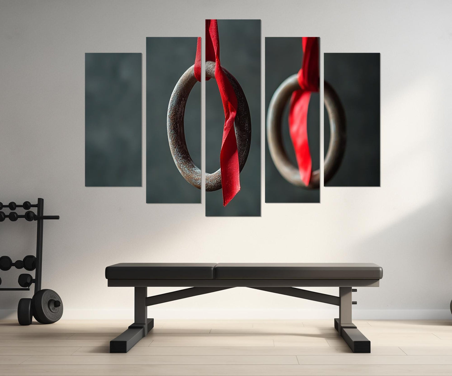 Rusty Gymnastic Rings Canvas Print, Gymnastics Gym Wall Decor, Framed and Ready to Hang