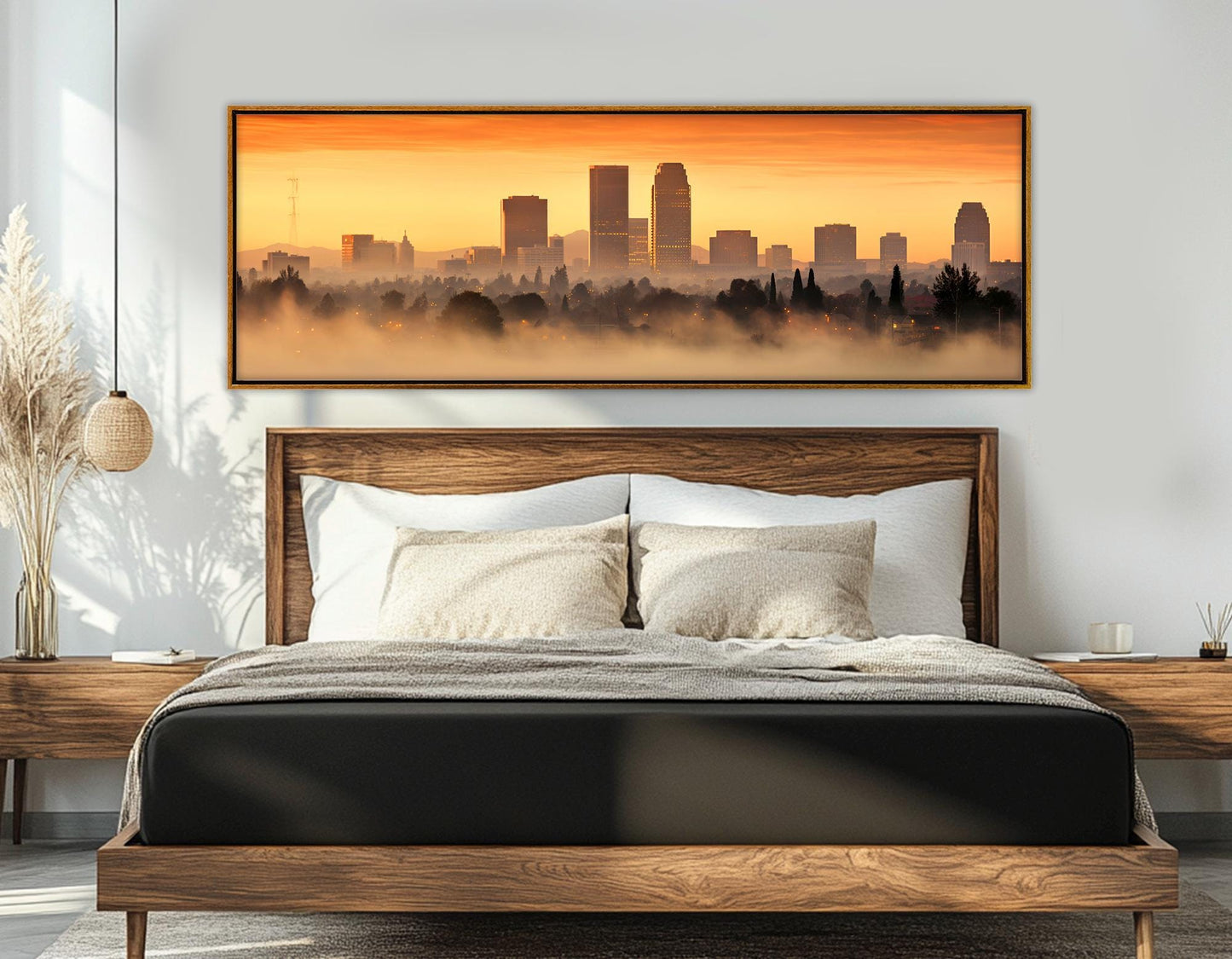 Sacramento Canvas Print – Abstract City Skyline Painting | Framed, Ready to Hang