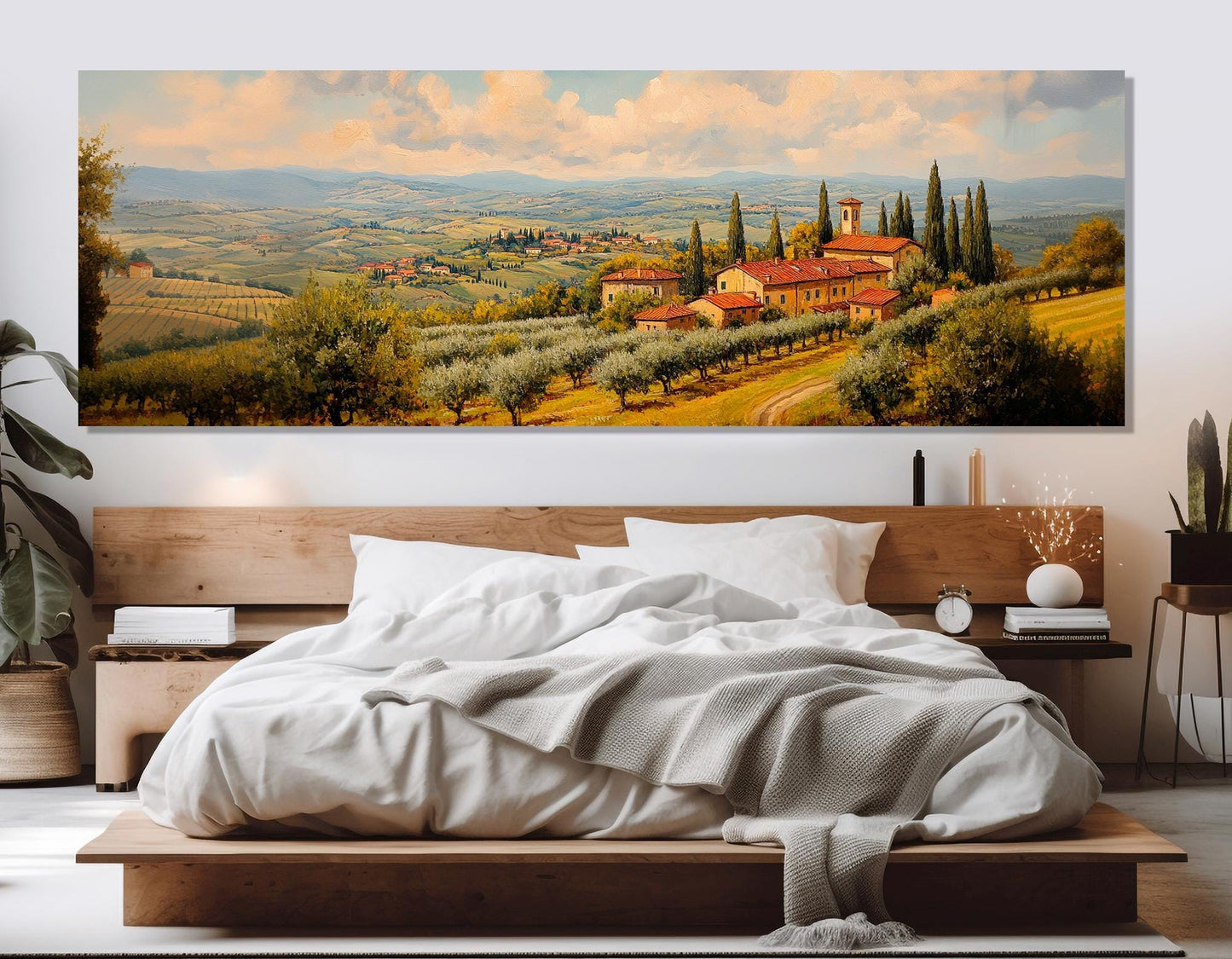 Tuscany Canvas Print - Olive Grove Painting on Cotton Canvas, Ready to Hang Wall Art