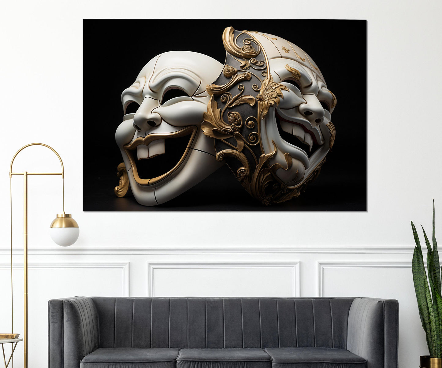 Theater Masks Canvas Print - Framed Canvas Art | Ready to Hang Wall Decor