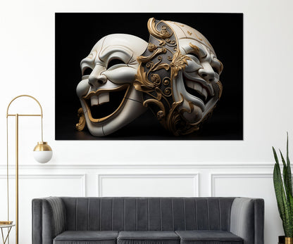 Theater Masks Canvas Print - Framed Canvas Art | Ready to Hang Wall Decor