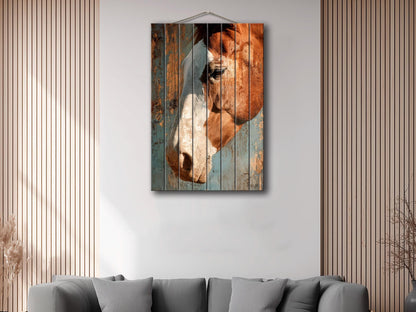 Wood Wall Art - Farmhouse Rustic Wall Decor Featuring Horse Wood Print