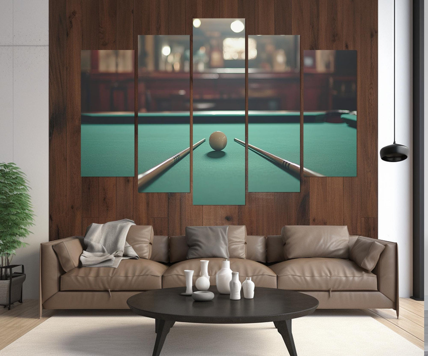 Billiards Wall Art - Large Cotton Canvas Print | Framed Gallery Wrapped Canvas