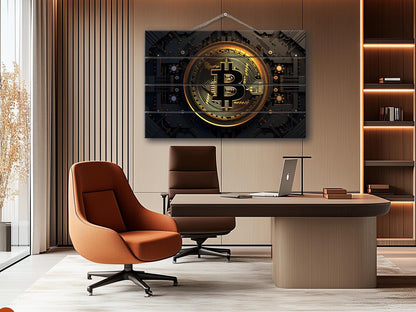 Wood Wall Art - Bitcoin Print on Wood, Crypto Wall Art, Trading Wall Art, Crypto Trader Gift, Crypto Office Wall Decor, Crypto Investor Gift