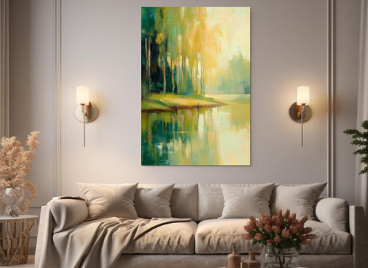 Impressionist Landscape Canvas | Abstract Forest Wall Art, Gallery Wrapped Cotton Canvas Print
