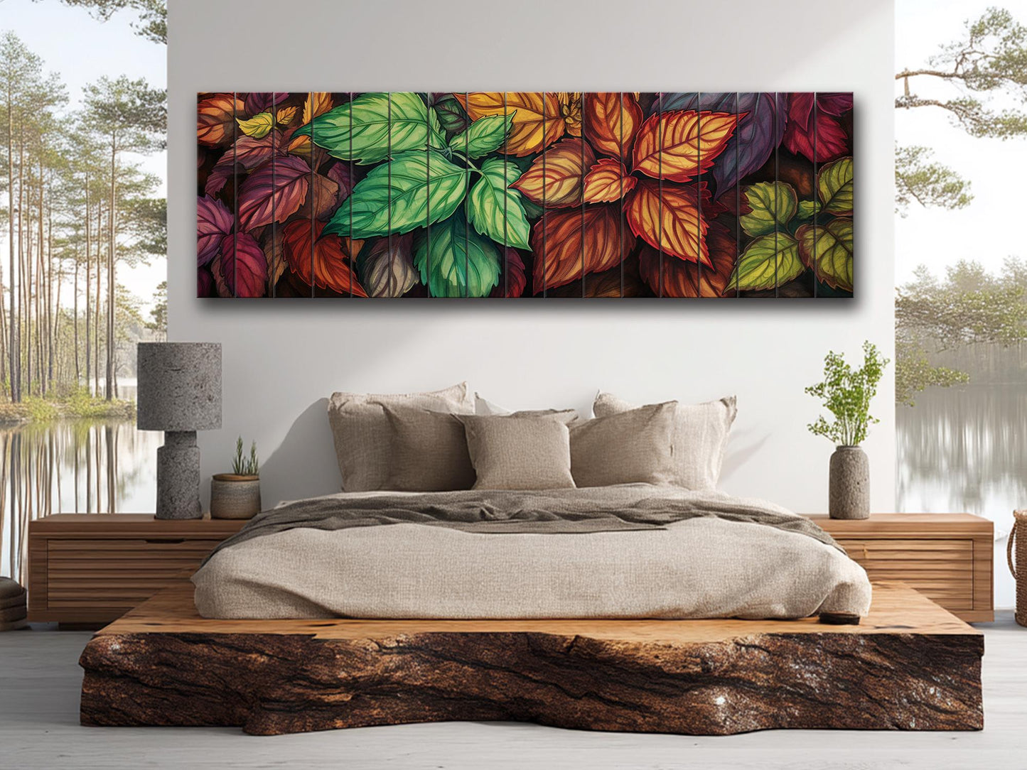 Wood Wall Art | Vibrant Floral Wood Print on Natural Planks | Rustic Farmhouse Decor