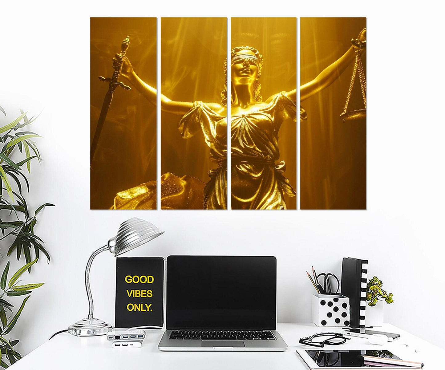 Lady Justice Canvas Print, Justice Wall Art, Lawyer Gift, Attorney Gift, Lawyer Office Wall Decor, Judge Gift, Framed and Ready to Hang