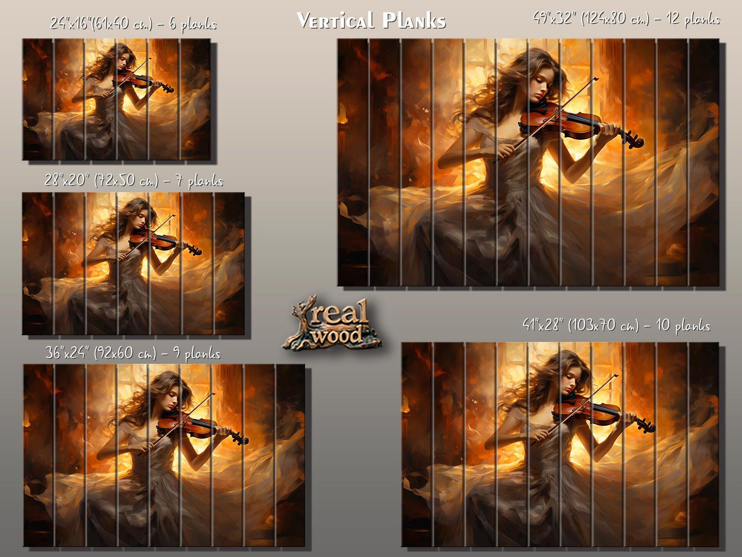Wood Wall Art - Abstract Violinist Print on Smooth Linden Wood | Musician Gift