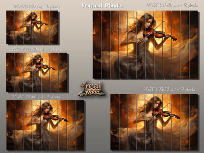 Wood Wall Art - Abstract Violinist Print on Smooth Linden Wood | Musician Gift