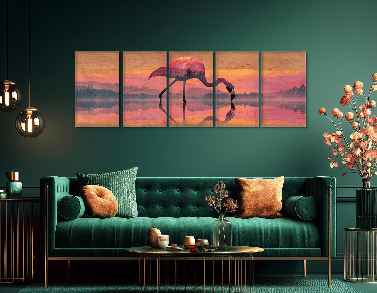 Flamingo Canvas Wall Art, Romantic Wall Decor, Framed and Ready to Hang