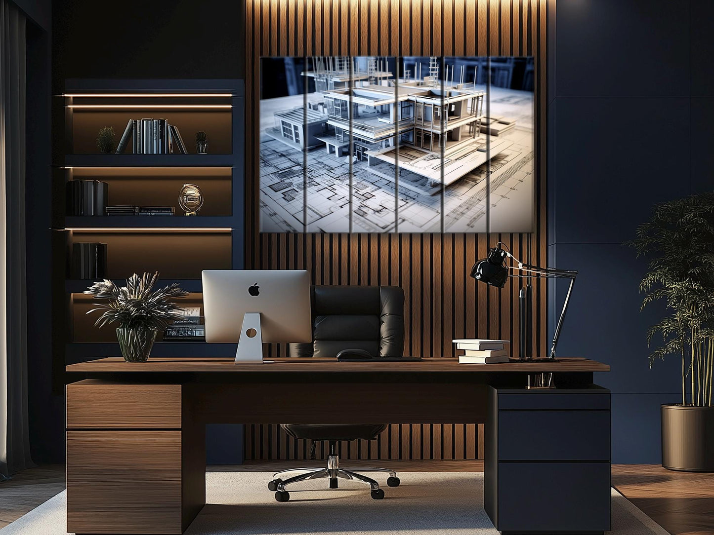 Architect Wood Print – Modern Architect Art | Natural Wood Wall Art Decor