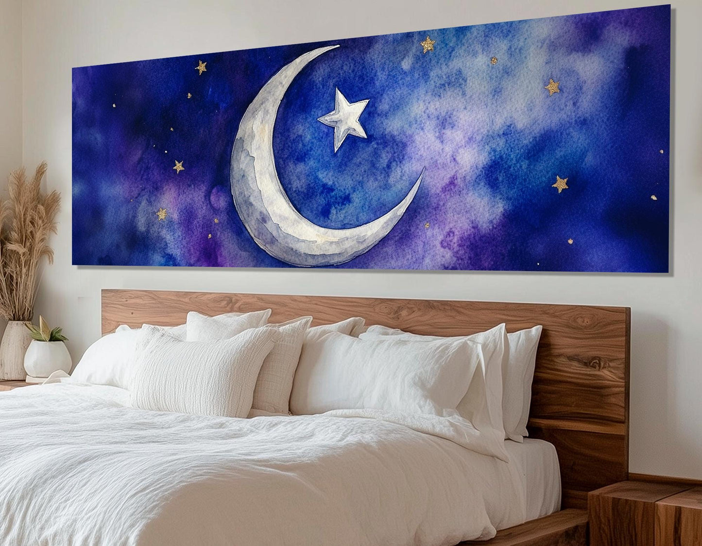 Islamic Canvas Print – Abstract Crescent Wall Art | Framed & Ready to Hang