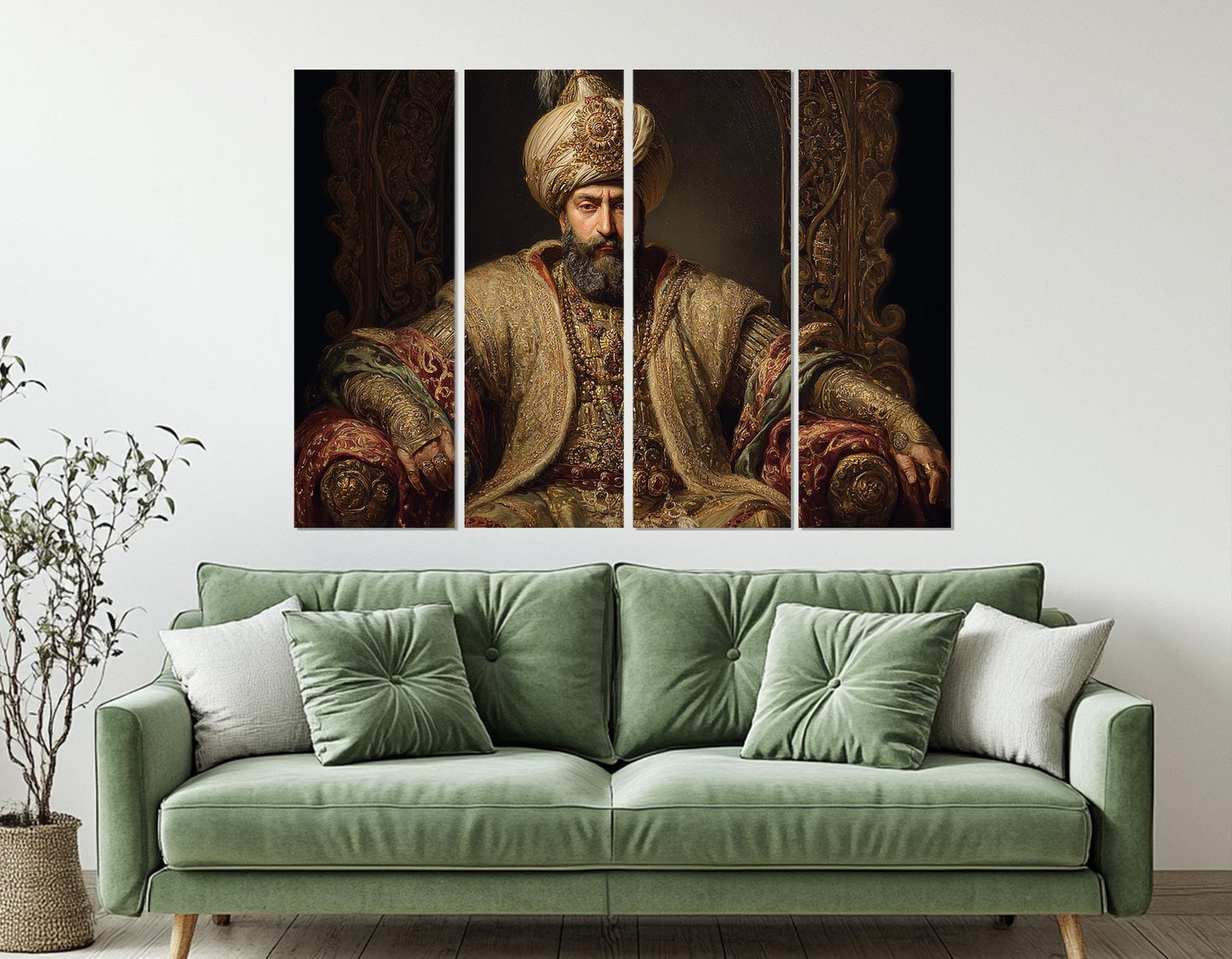 Ottoman Throne Canvas Framed Print – Suleiman The Magnificent Historical Wall Art