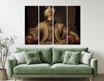Ottoman Throne Canvas Framed Print – Suleiman The Magnificent Historical Wall Art