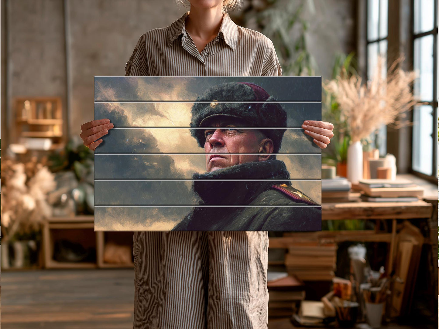 Georgy Zhukov WW2 Print on Wood