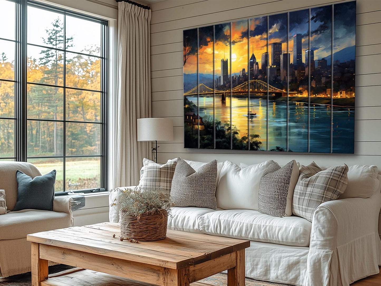 Pittsburgh Wall Art - Rustic Wood Wall Decor With Unique Grain & Fade Resistant Print