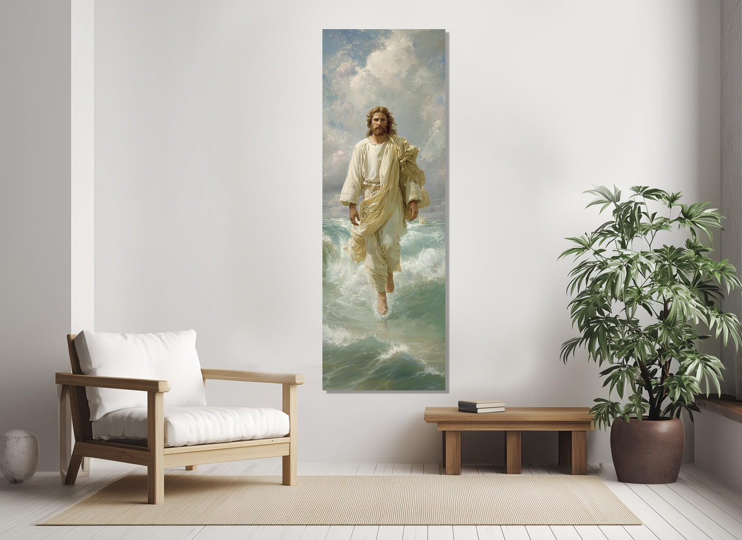 Jesus Walking Canvas Print - Divine Wall Art | Framed & Ready to Hang