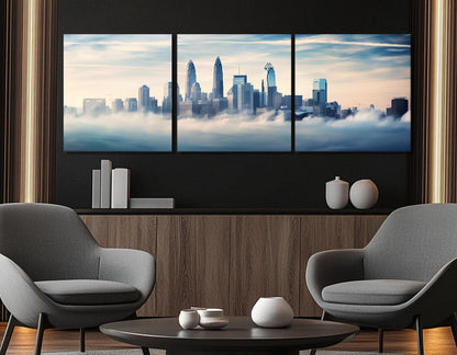 Charlotte Canvas Print – Large Abstract Cityscape on Cotton Canvas, Ready to Hang Art