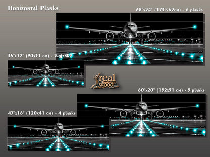Wooden Wall Art – Scenic Airplane Wall Decor | Plane Panoramic Print on Wood