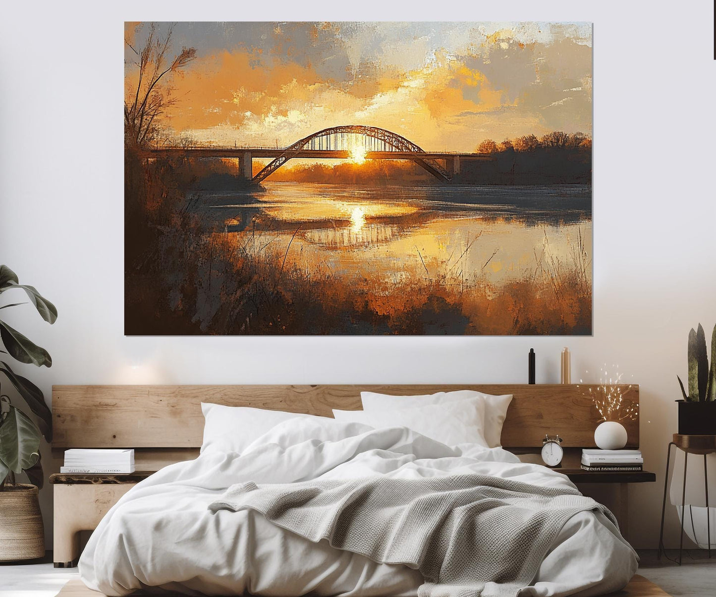 Arkansas Wall Art – Scenic Bridge Canvas Print | Framed Cotton Canvas Decor