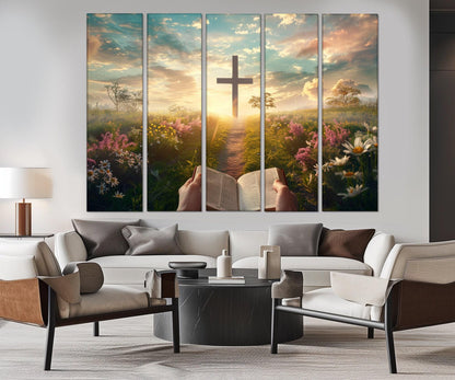 Bible Canvas Print, Religious Wall Art, Christian Wall Decor, Framed and Ready to Hang