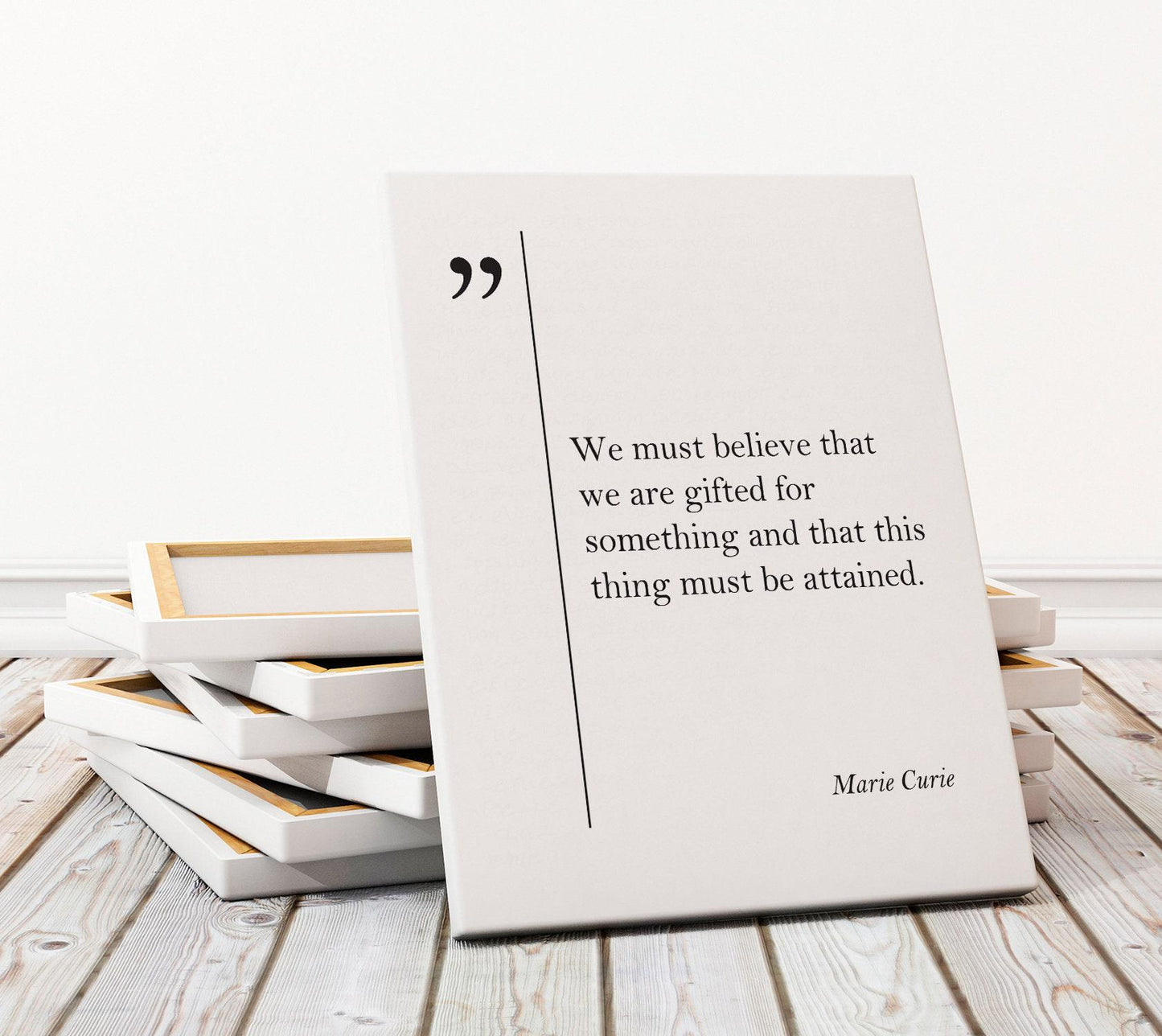 Marie Curie Quote Canvas | Framed Motivational Quote Print - Ready To Hang Wall Art