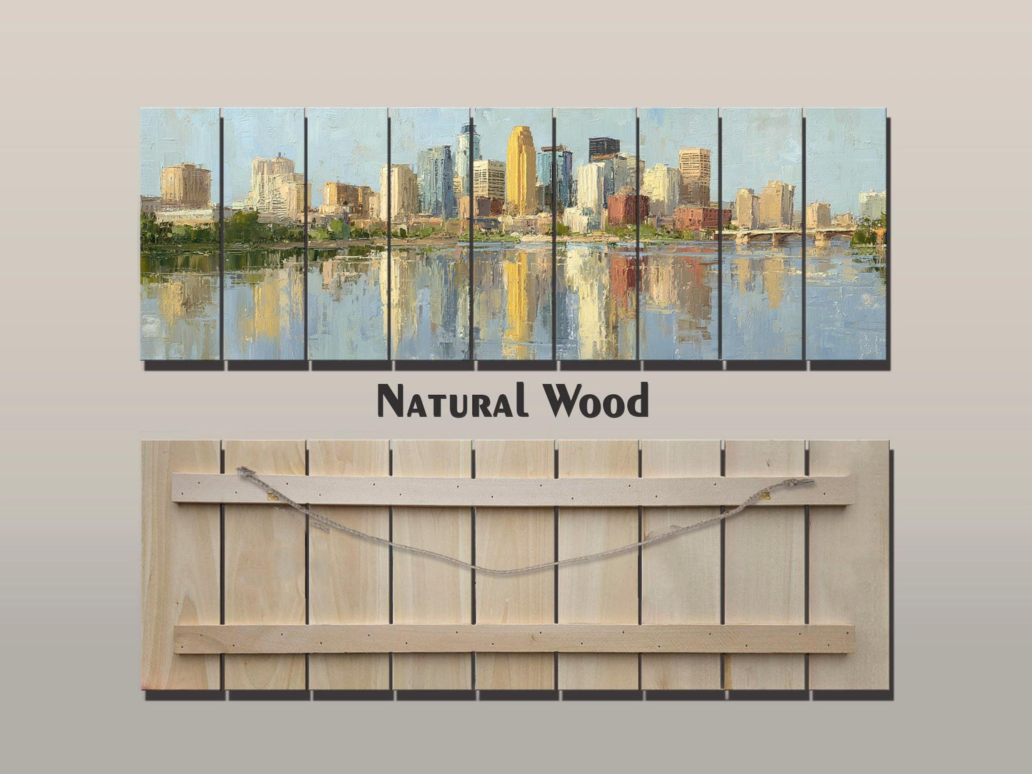 Minneapolis Skyline Wood Print – Rustic Wall Art | Panoramic Cityscape On Distressed Wood