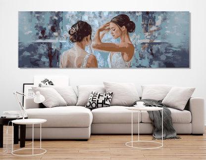 Ballerina Canvas Print – Abstract Ballet Painting on Cotton Canvas | Framed Wall Art