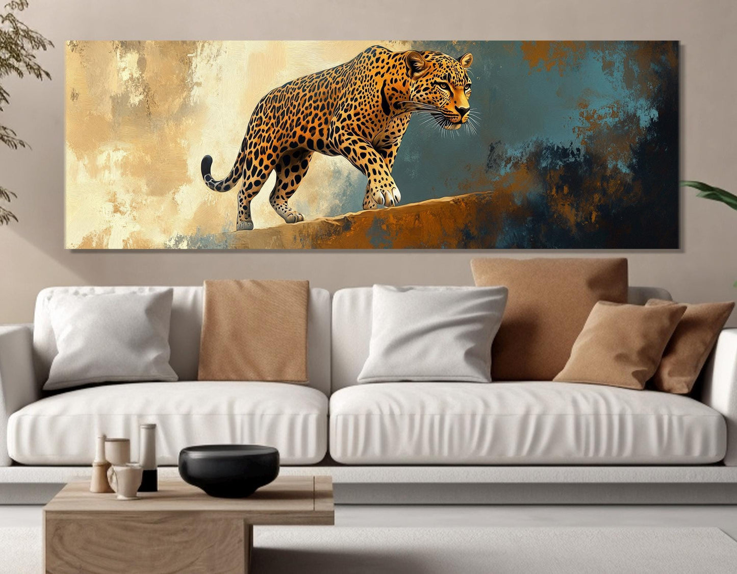 Leopard Canvas Print – Abstract Leopard Painting | Gallery Wrapped Cotton Canvas, Ready to Hang
