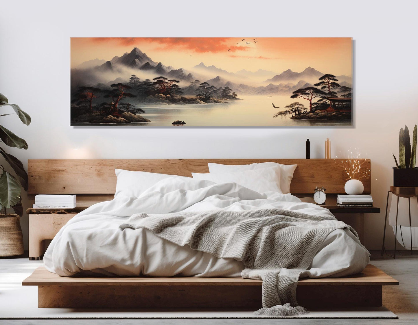 Asian Nature Canvas Print – Soft Tones Wall Art | Framed & Ready to Hang