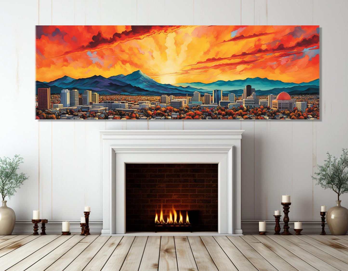 San Jose Canvas Print – Large Framed Gallery Wrapped Canvas | Abstract Cityscape Wall Art