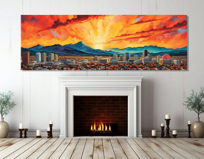 San Jose Canvas Print – Large Framed Gallery Wrapped Canvas | Abstract Cityscape Wall Art