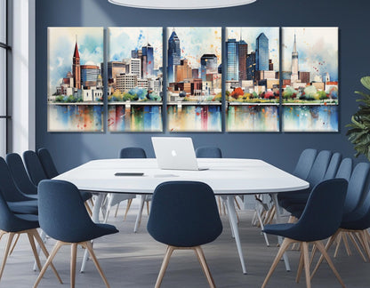 Indianapolis Canvas Print - Watercolor Wall Art | Framed & Ready to Hang