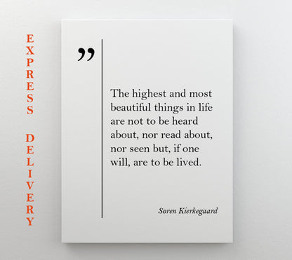 Søren Kierkegaard Canvas Print – Motivational Quote Art on Cotton Canvas