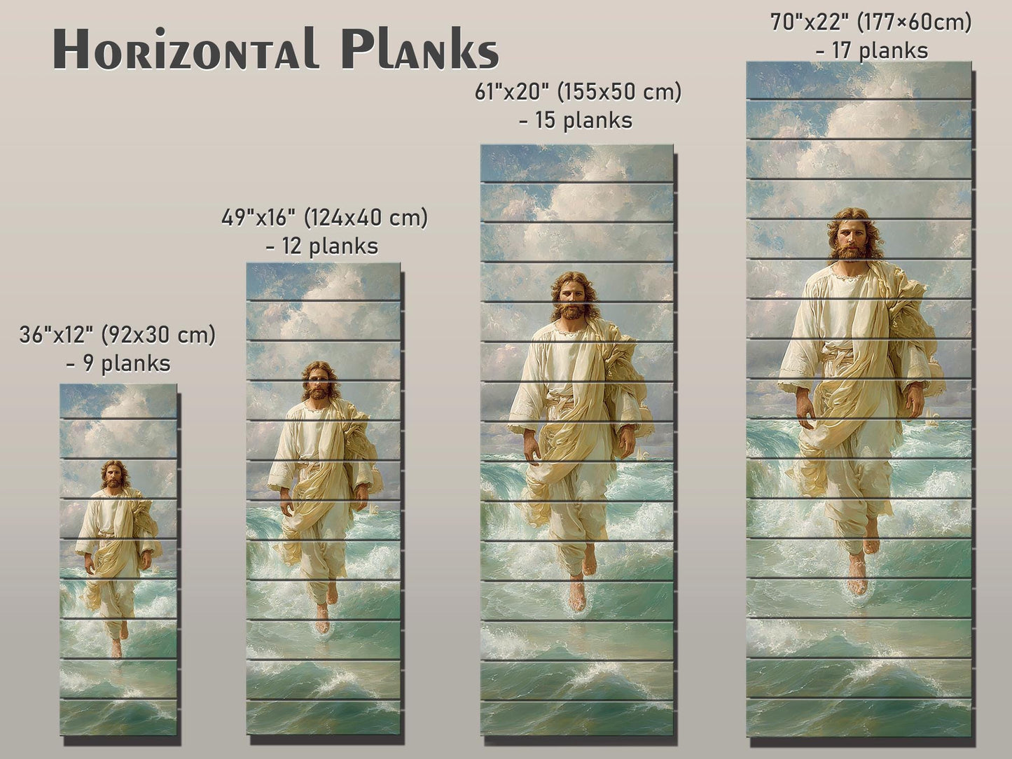 Jesus Walking on Water - Divine Wall Decor | Sacred Wooden Faith Print