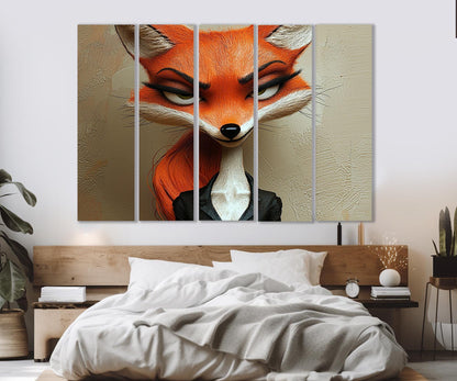 Sly Fox Canvas Print - Fox Wall Art | Lady Boss Gift | Business Woman Decor